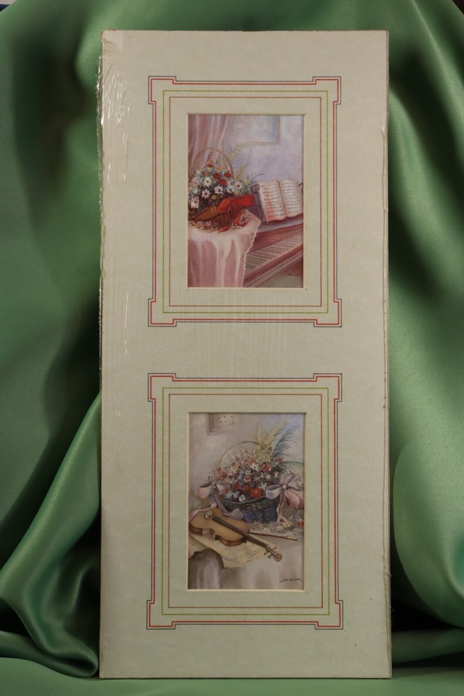 Double foil rooms and instruments with flowers. Sealed. Double sheet