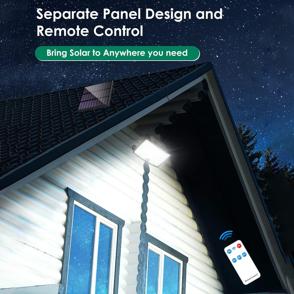 CLAONER 128 LED Solar Security Lights Motion Sensor Outdoor Separate Wall Lamp
