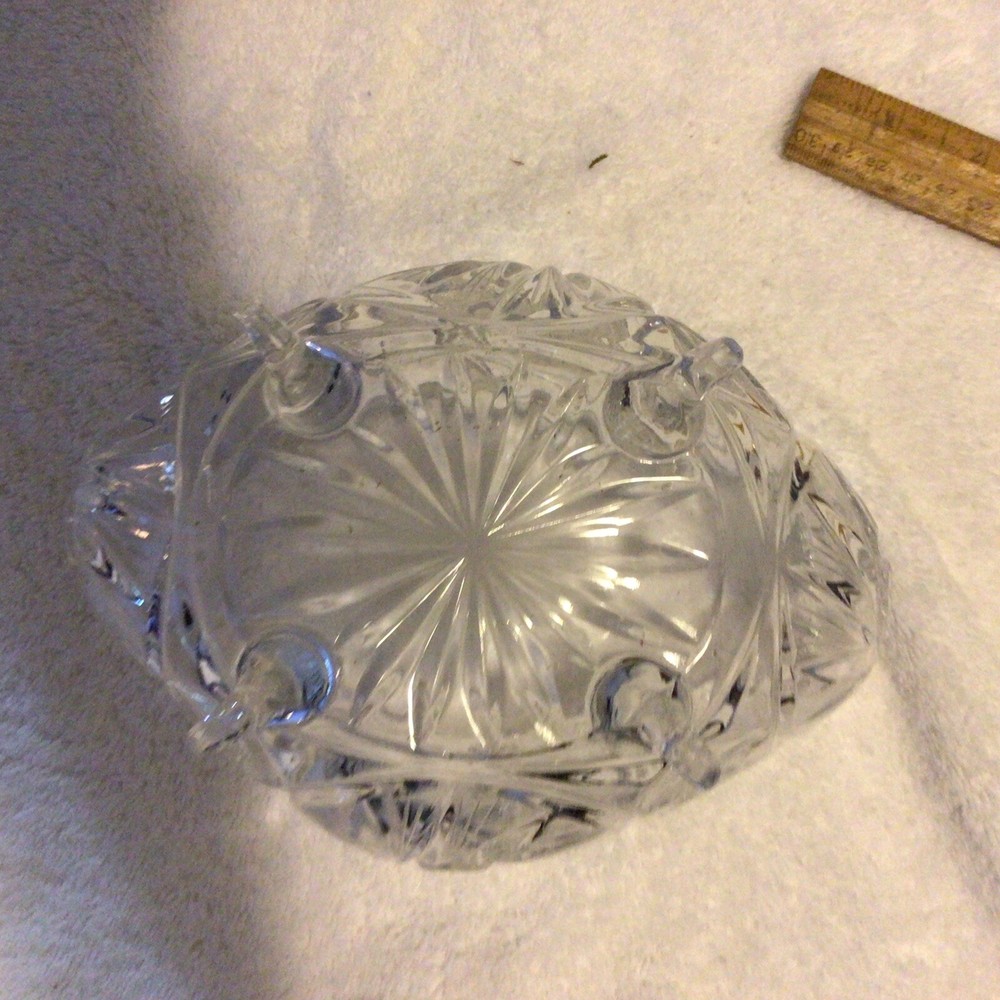 Vintage Footed Oval/Oblong Crystal Bowl