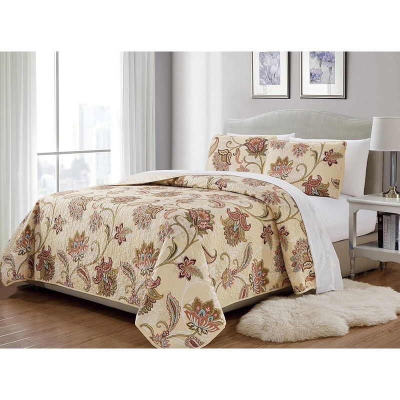 High Quality Soft Microfiber Bedspread Set Bed Cover Comforter Home Use