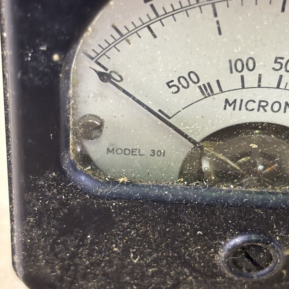 Weston Electrical Mod 301 Panel Meter Gauge Relative Output 0-8 & Microns 0-500