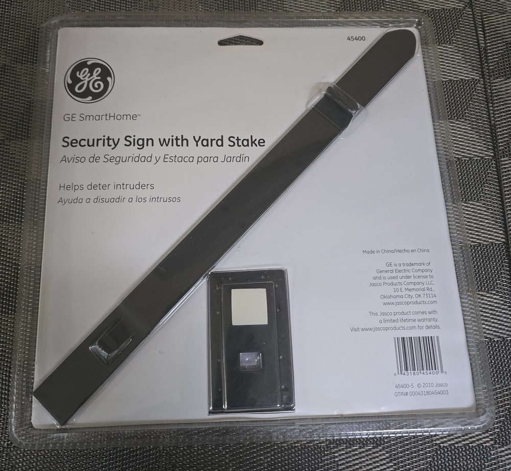 GE Smarthome Security Sign with Yard Stake & Window Stickers