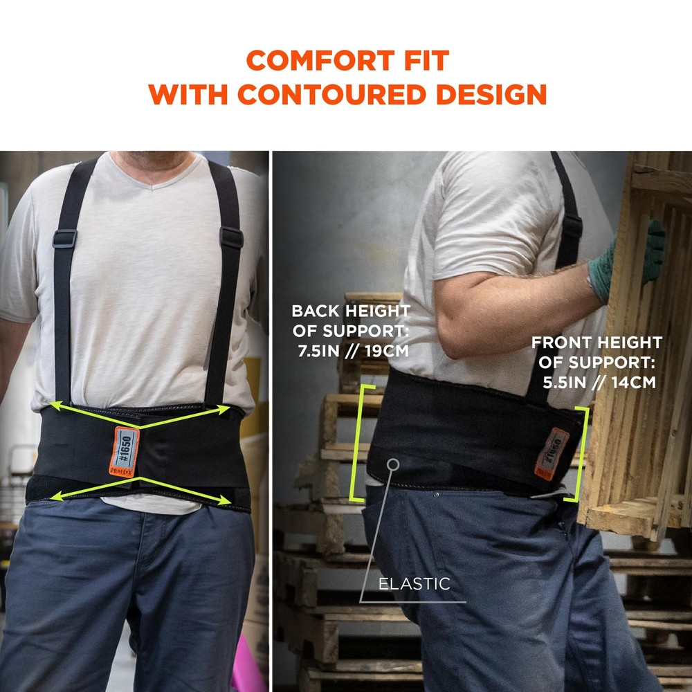 ProFlex 1650 Back Support Belt, 7.5" Elastic, Adjustable, Removeable Straps, ...