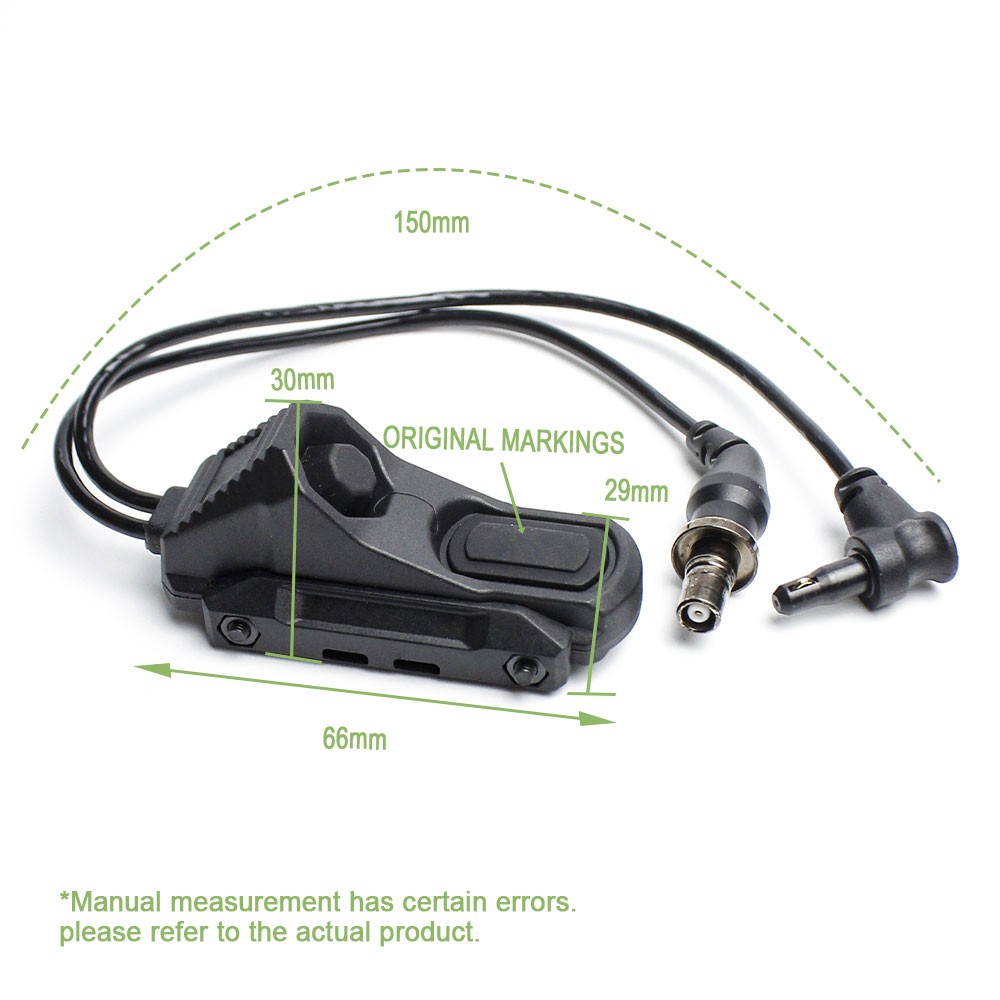 Tactical Dual Mod Button Switch for Laser & Hunting Flashlight - SF/Crane Plug