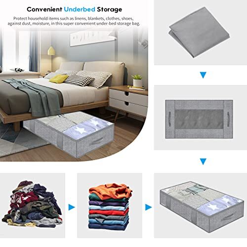 2 Pack Under Bed Storage Containers Closet Storage Organizer Clothes Bins