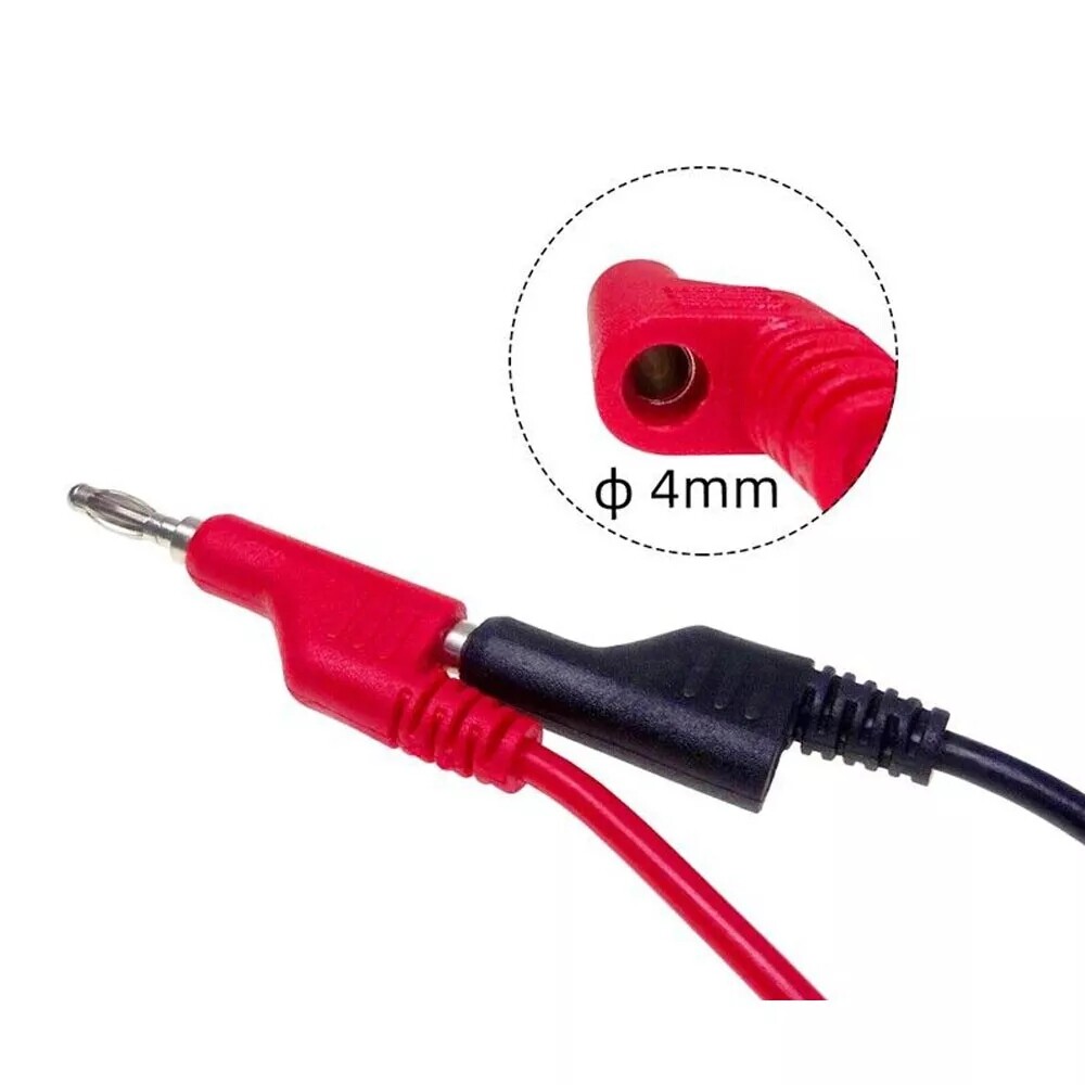 10PC 4mm Stackable Banana Plug to Test Hook Clip Test Leads & Alligator Clips