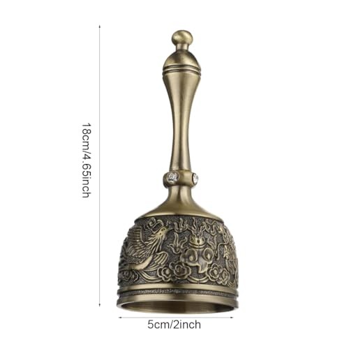 Hand Bell Brass Dinner Call Bells Loud Service Ringing Bell Tibetan Handbells