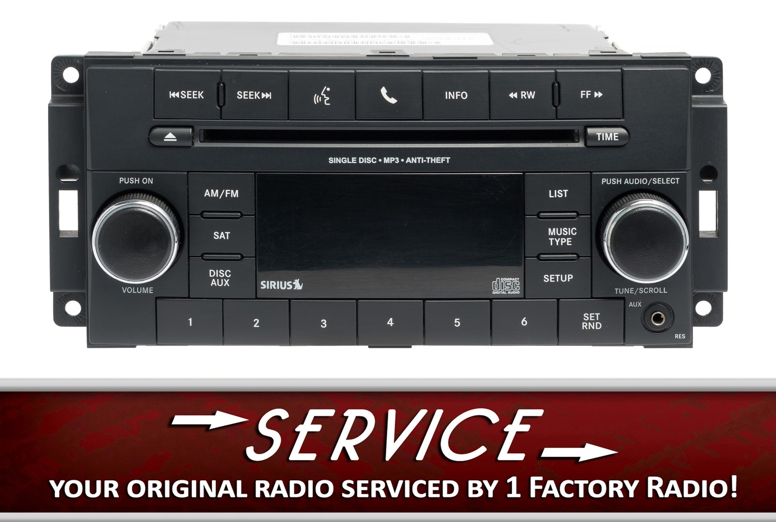 Remanufacture SERVICE for 2018 Jeep Wrangler Radio AM FM CD P68252825AC RES