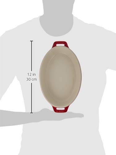 Ceramic Oval Baking Dish Set, 2-piece, Cherry