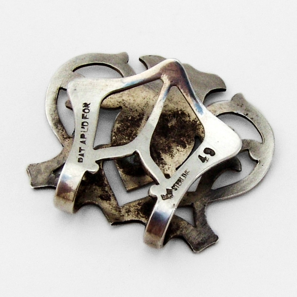 Cutwork Napkin Clip Lunt Sterling Silver Mono D