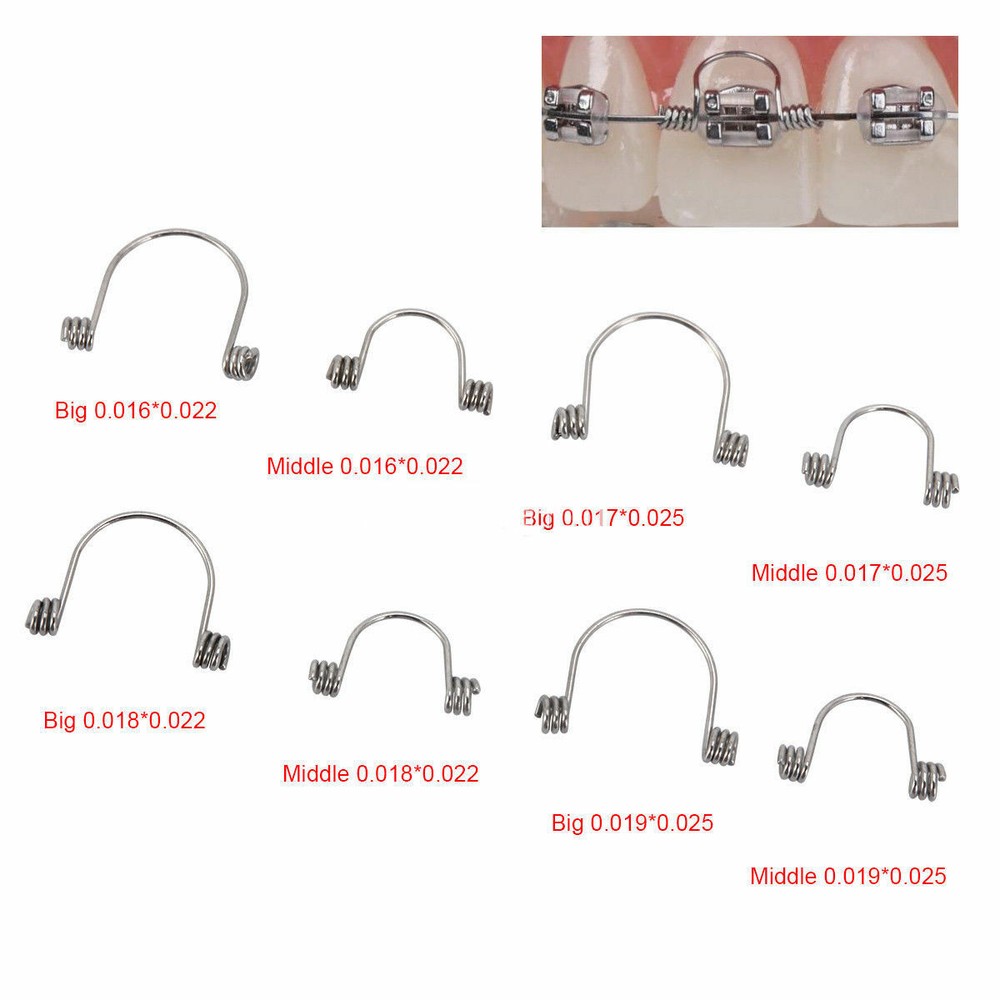 10 Pcs Dental Orthodontic Anterior Torque Rectangular Spring S/M/L Universal