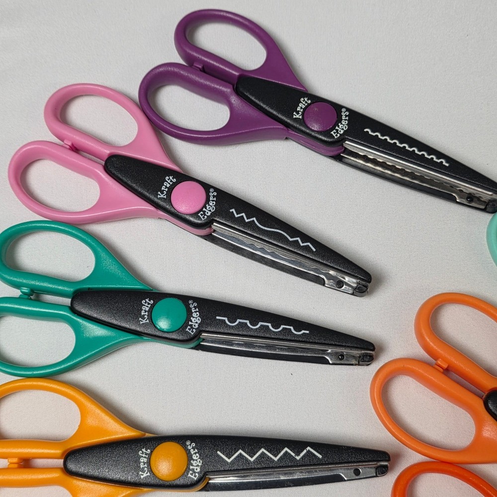 Kraft Edgers Decorative Paper Scissors Set 9pc Scrapbooking Craft Edging Tools