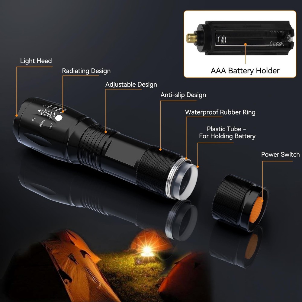 BESTSUN LED Flashlight 2 Pack, Small Flashlights Powerful High Lumens 5 Modes...