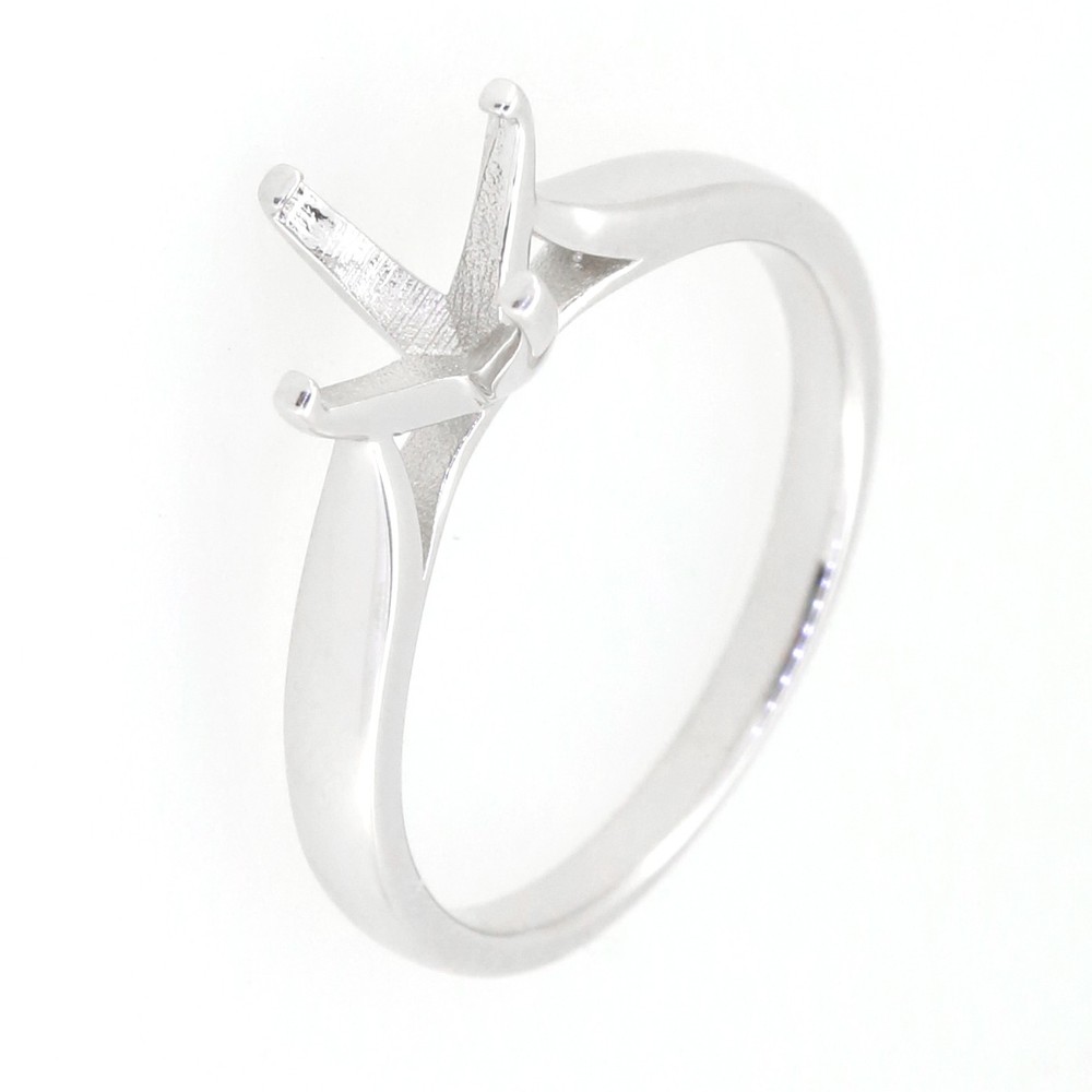 Sterling Silver Semi Mount Ring Setting Round RD 8x8mm Solitaire