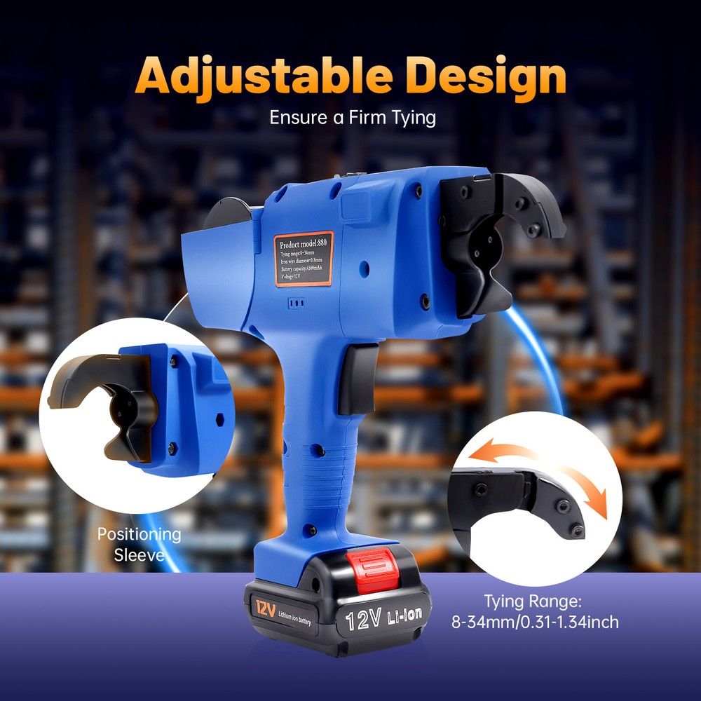 Automatic Rebar Tier Tying Machine Strapping Computer w/Electric +2 Batteries