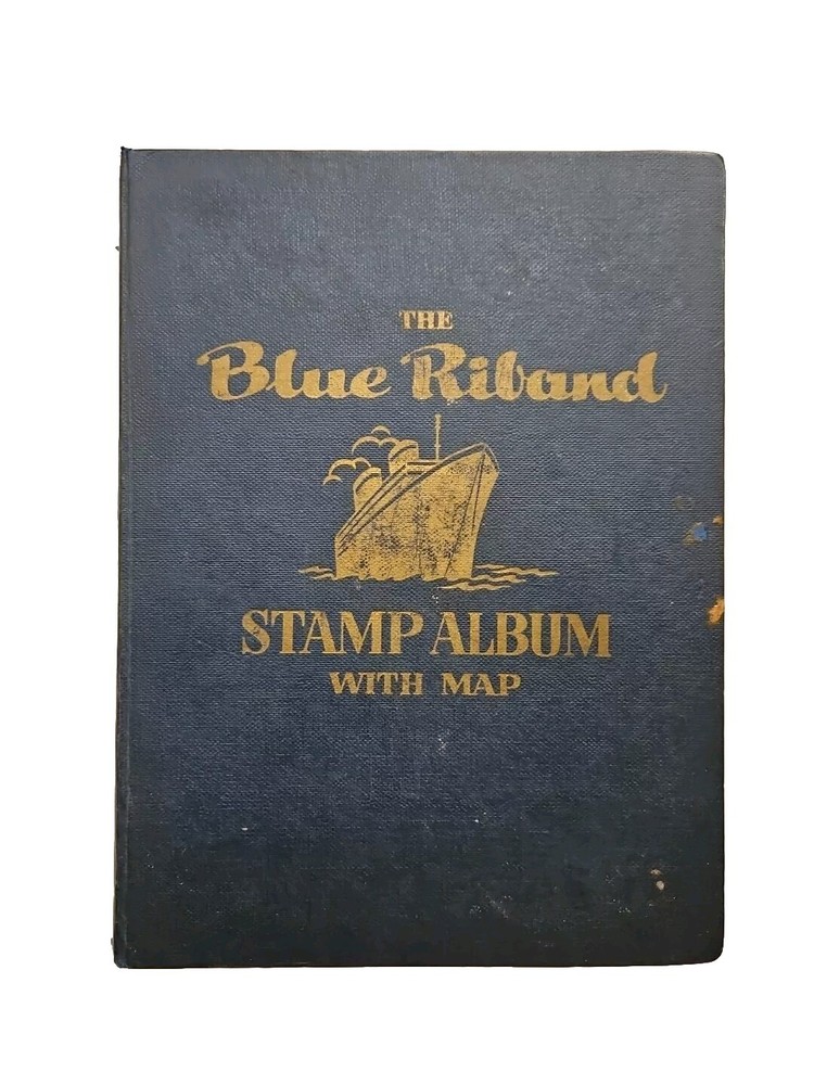 Blue Riband Stamp Album With MAP Book Vintage UNUSED HC Pragnell 4th Ed Illus