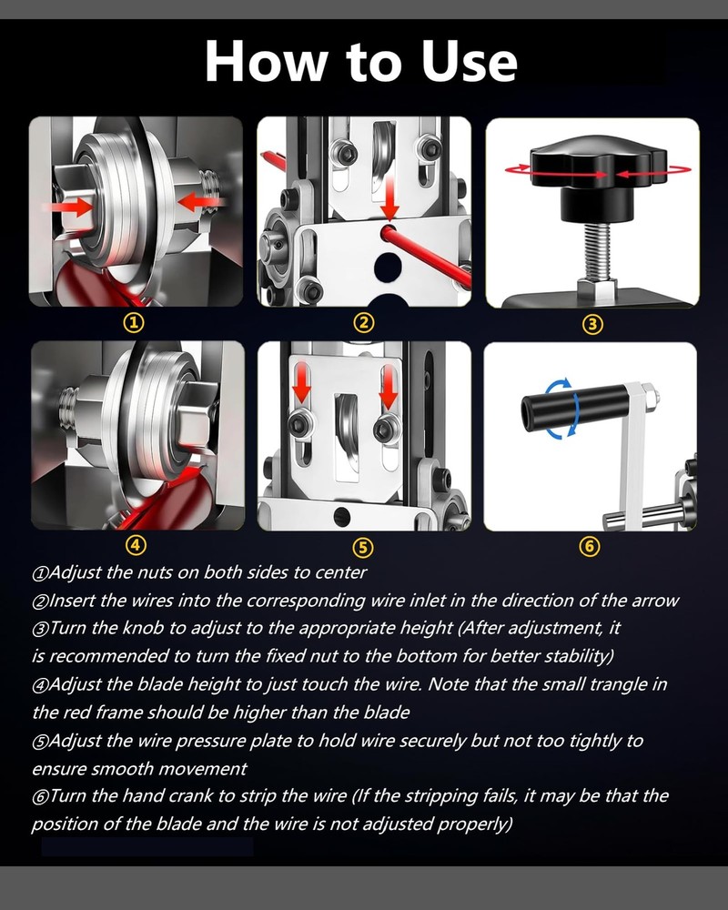 Drill-Powered Wire Stripper Machine 0.06-1 Inch For Scrap Copper Cable