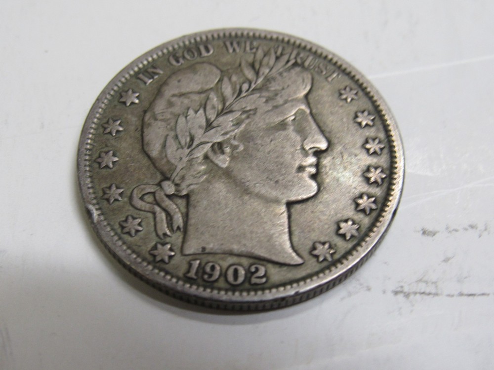 UNITED STATES 1902 BARBER SILVER HALF DOLLAR VF CONDITION *