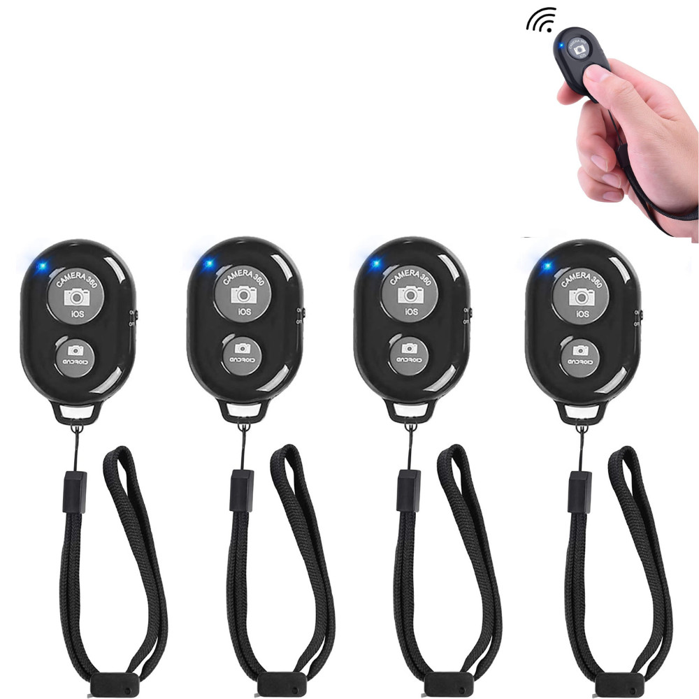 Bluetooth Shutter Remote Selfie Control Button Monopod Iphone Camera Phone 4pcs