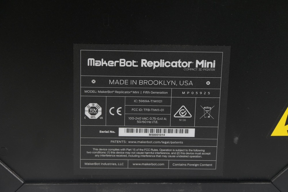 MakorBot Replicator Mini Compact Fifth Generation 3D Printer - AS IS