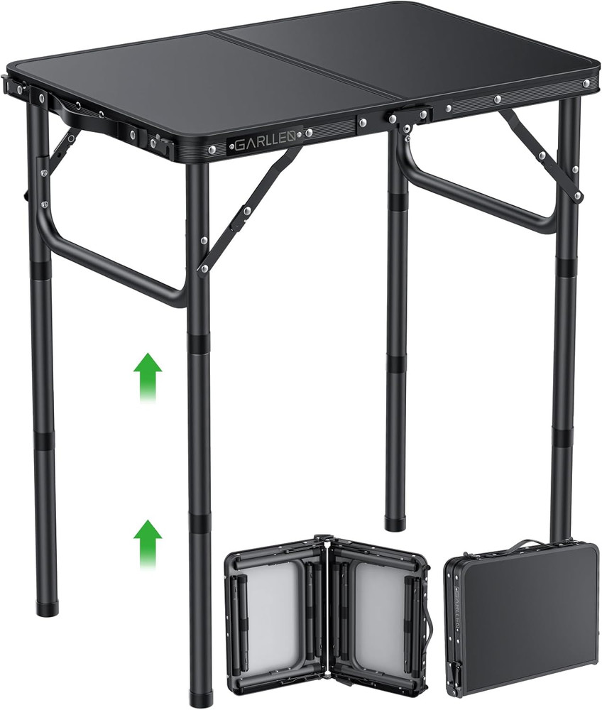 Portable 2Ft Folding Camping Table with Adjustable Height for Outdoor Use