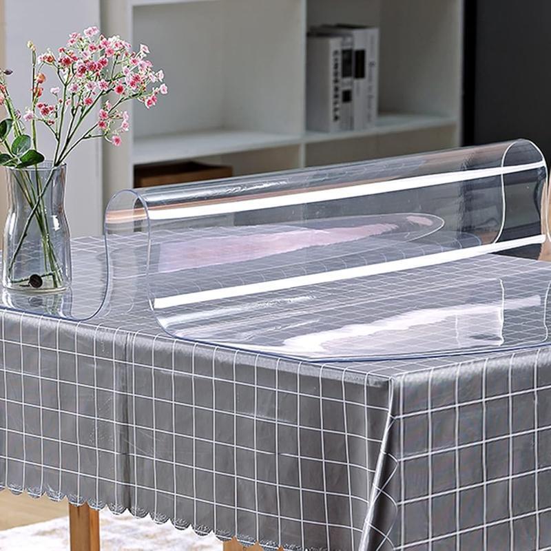 Plastic Table Cover Clear 36x60 Inch PVC Table Protector Waterproof Easy Clean