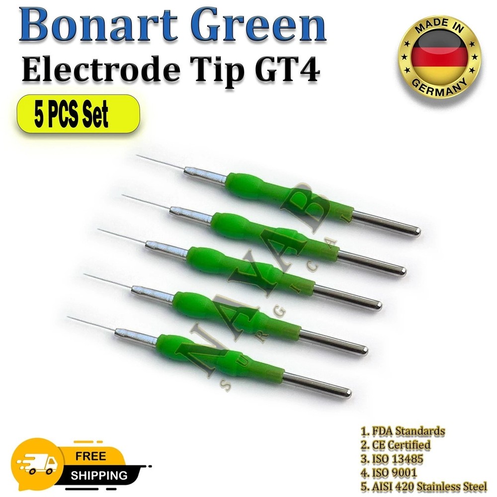 Bonart Green Electrode Tips GT4 ART-E1 Electrosurgery 5pcs Set GT4