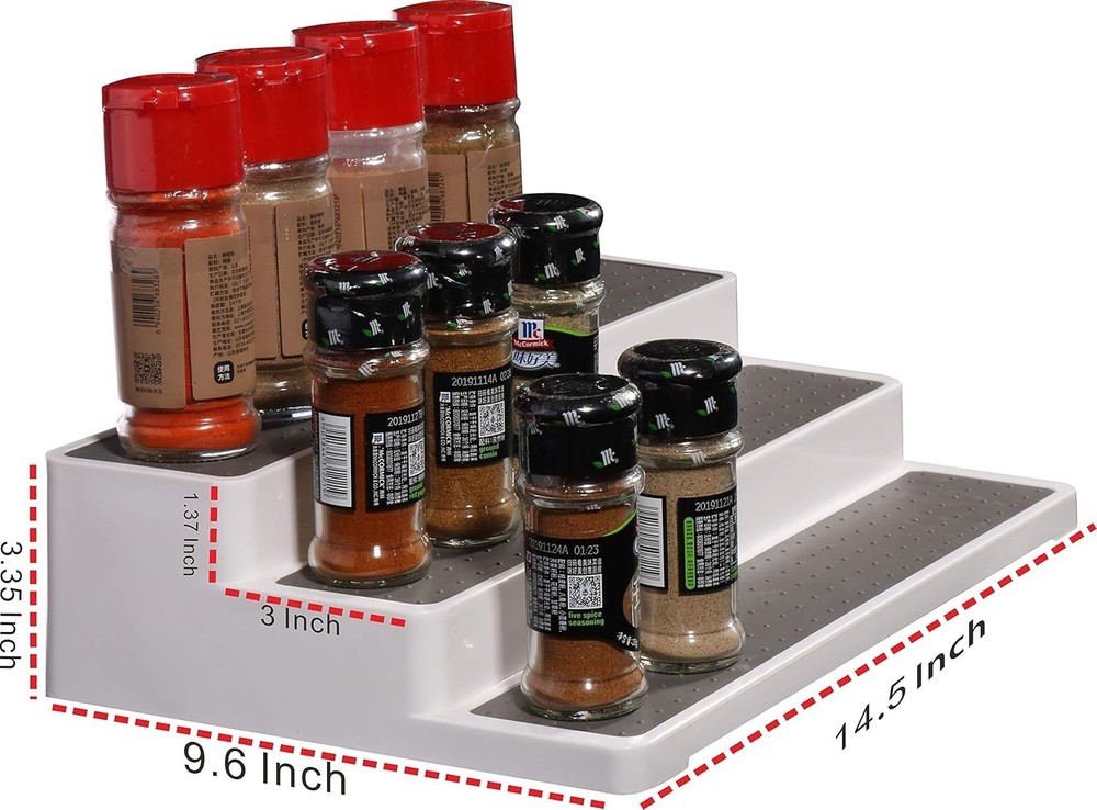 Waterproof White Spice Rack Organizer - 2 Pack for Ultimate Kitchen Efficiency