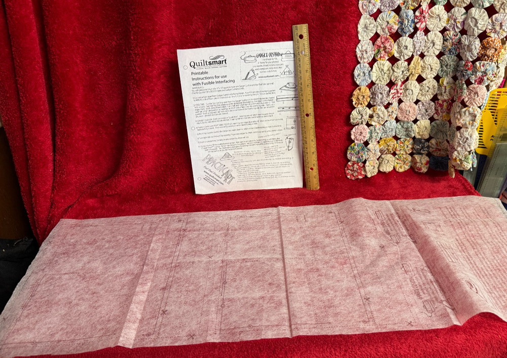 Gadget Cushion Pattern & Instructions with Design on Fusible Interfacing