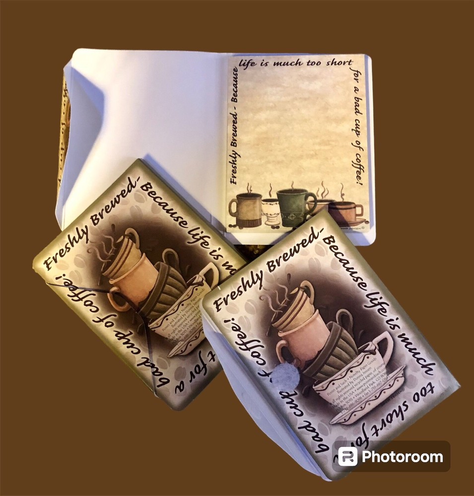 3 Coffee Themed Notebooks purse sized
