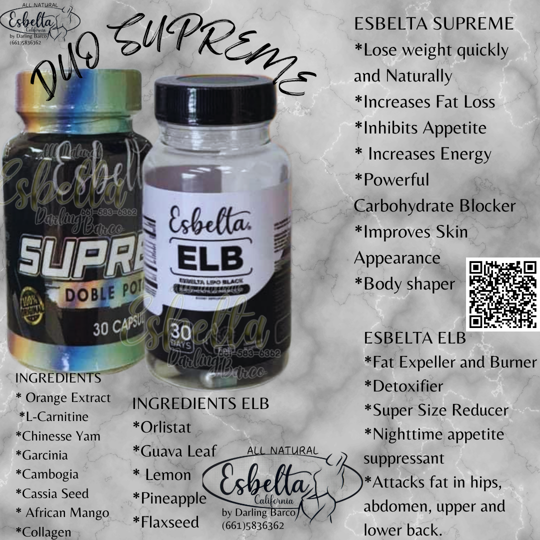 DUOS NATURALES QUEMA GRASA ESBELTA SUPREME AND ELB.
