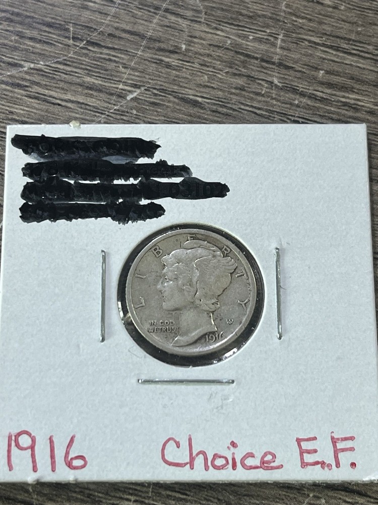 1916 Mercury Dime Silver Choice EF! Two Errors In Cod We Trust🫡 Turn Reverse