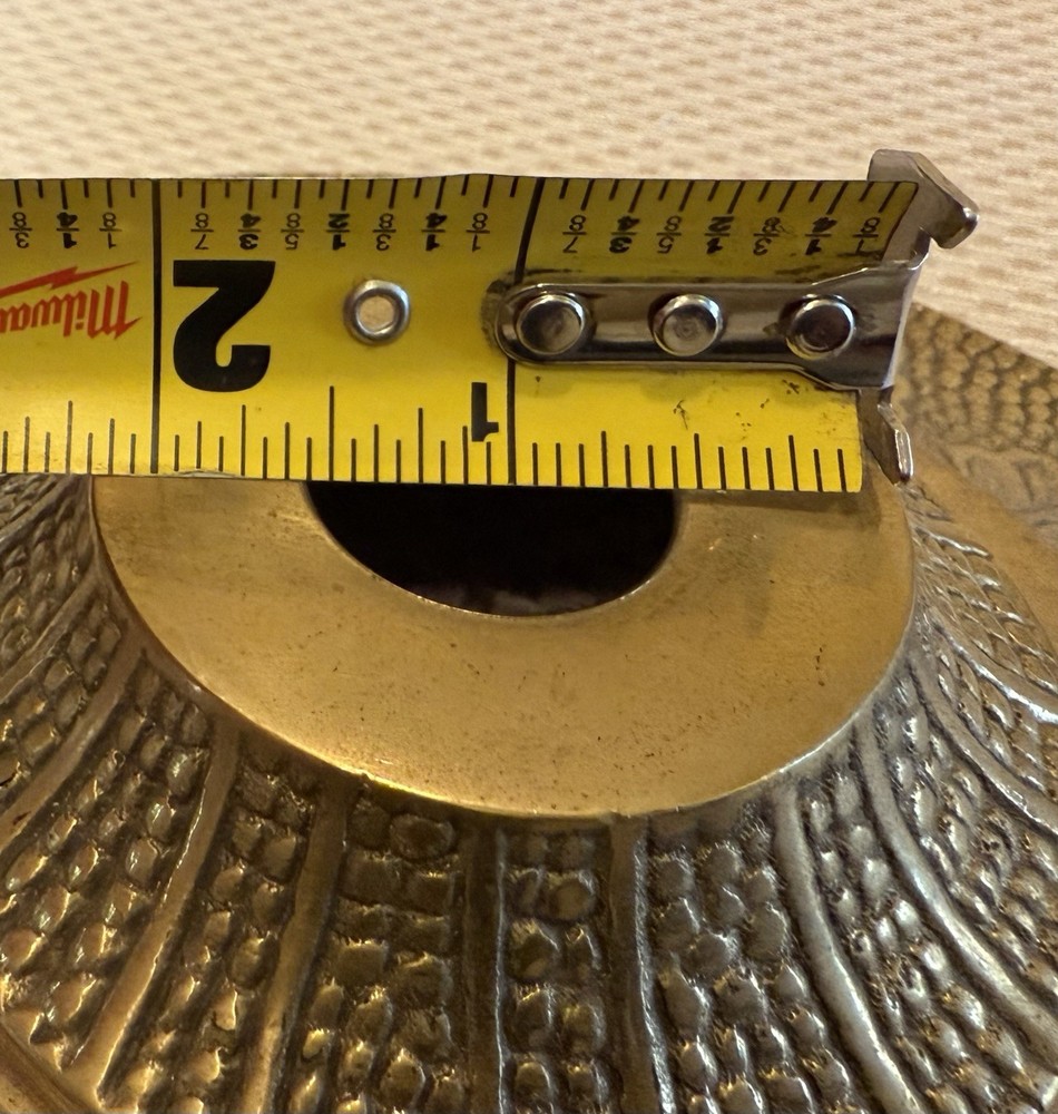 OVERSIZED 9” CAST BRASS CEILING CANOPY & SOLID BRASS LOOP 1/4 IPS & Hardware NOS
