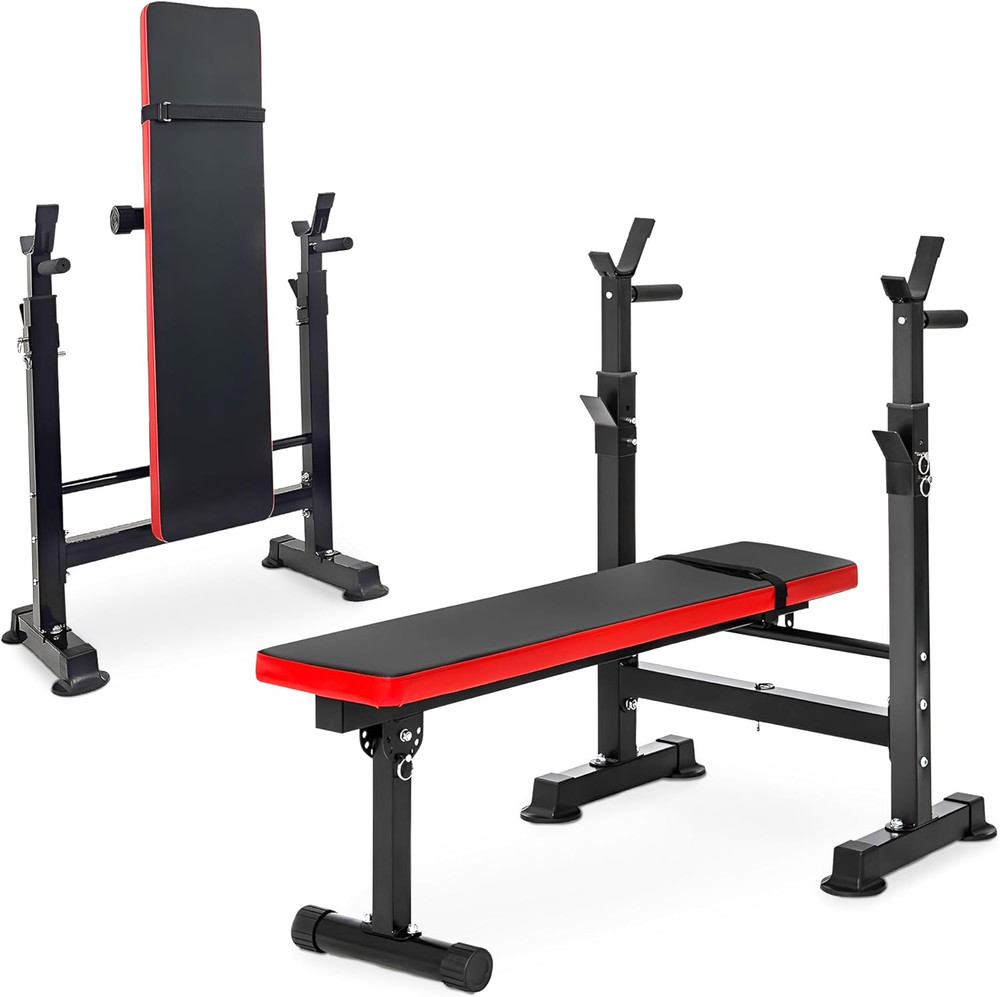 Versatile Adjustable Weight Bench & Squat Rack for Home Gym Workouts