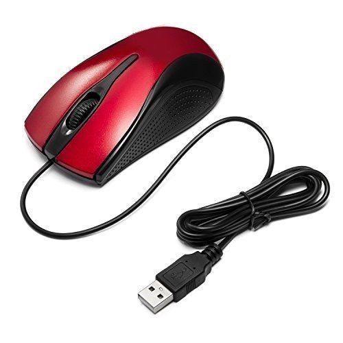 USB Wired Optical Mouse Mice for Computer Red