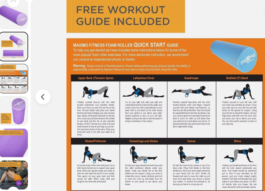 Foam Roller 17"x5" High Density Exercise Roller for Back Massage