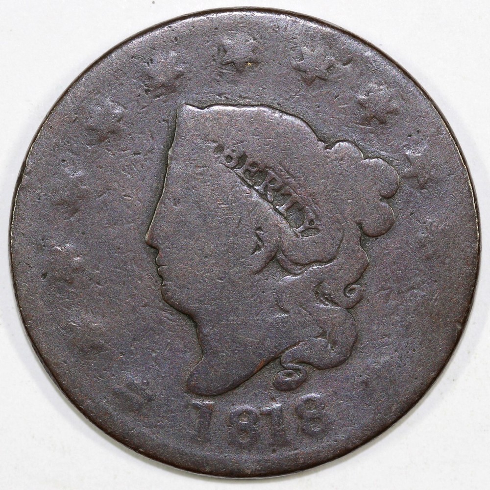 1818 1c N-2 Matron Head Large Cent