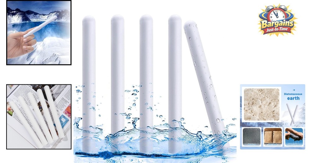 Reusable Diatom Drying Stick Rods - 5 Pack for Moisture Control & Deodorization