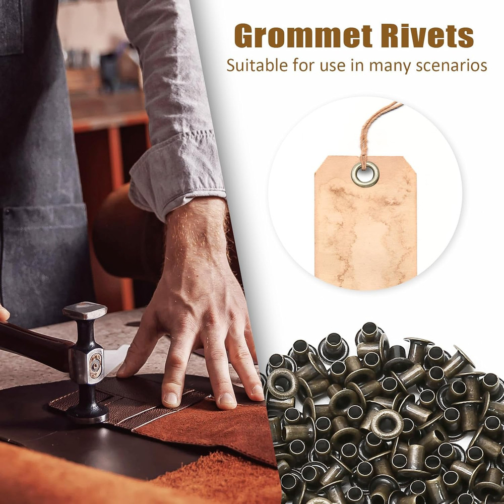 2MM Tiny Grommets Eyelets 200 Pcs, Self Backing Eyelets for Bead Cores, Clothes,