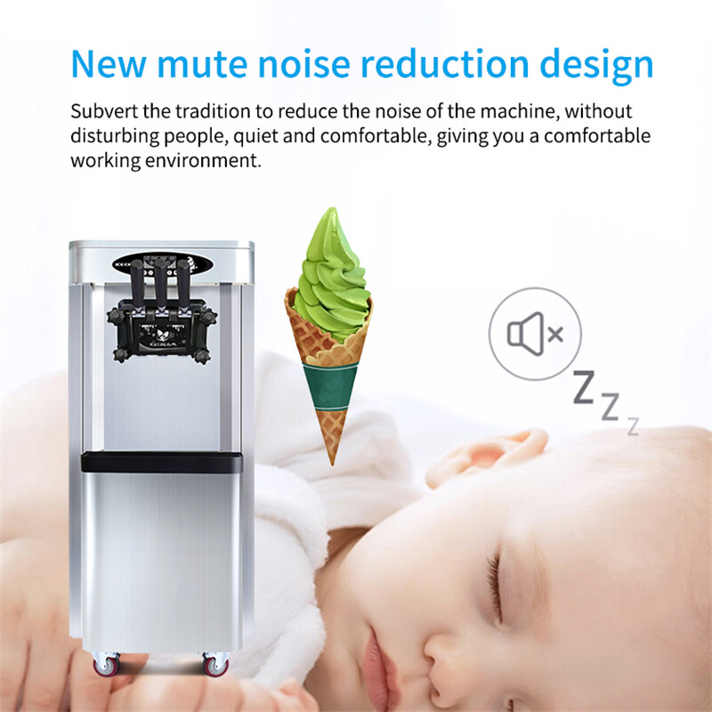 25-30L/H 3 Flavors Commercial Electric Ice Cream Maker Soft Ice Cream Machine