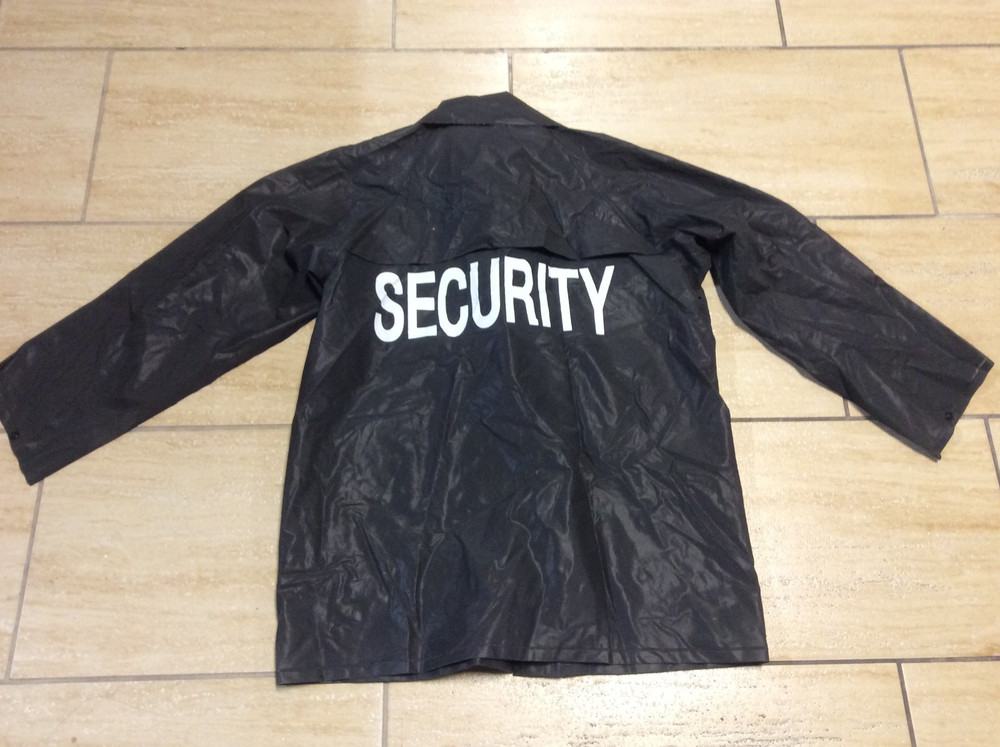 Black SECURITY Rain Jacket - Rothco PVC Security Staff Uniform Coat Small
