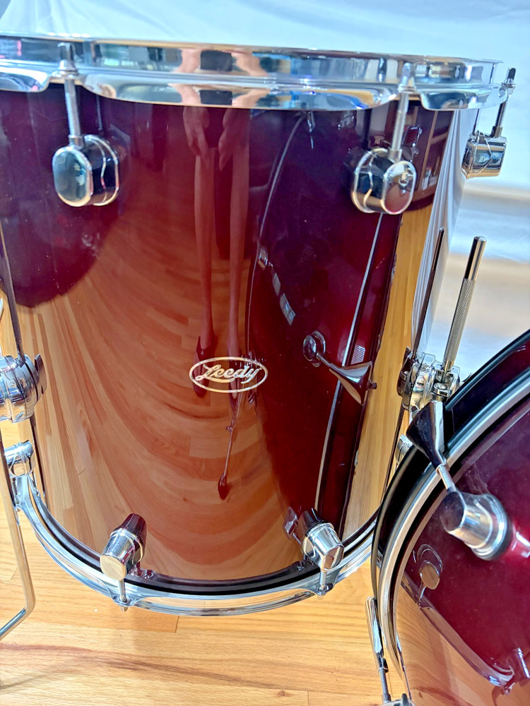Leedy 5pc Drum Set Very Nice With Tom Mount Wine Red