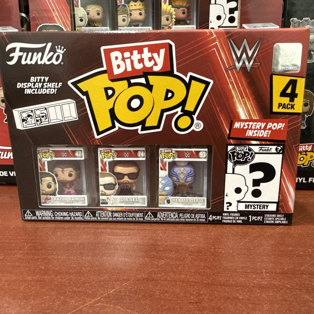 Funko Bitty Pop WWE Razor Ramon Diesel Rey Mysterio + Mystery 4 Pack