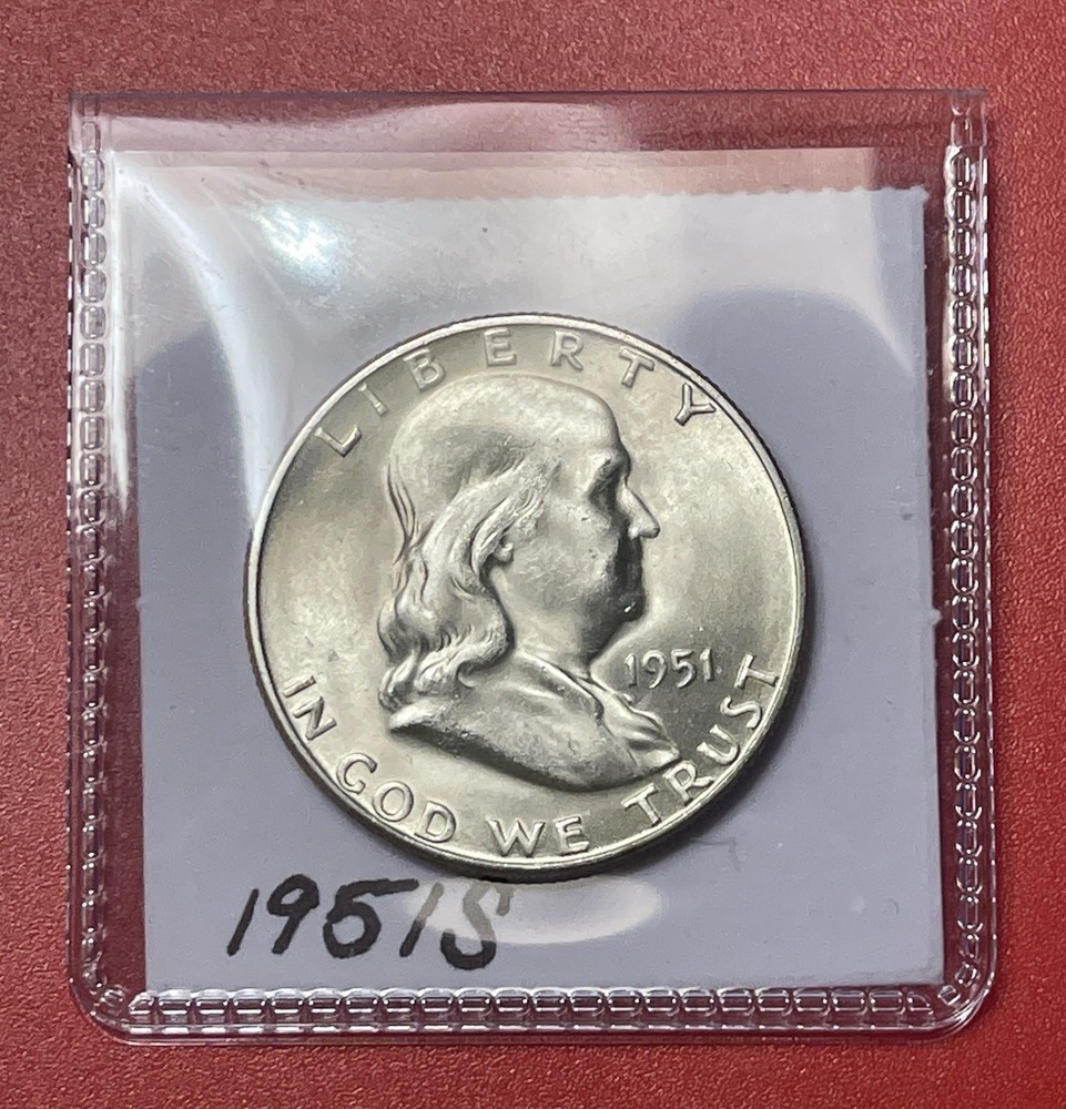 1951 S Franklin Silver Half Dollar, Choice/Gem Uncirculated.