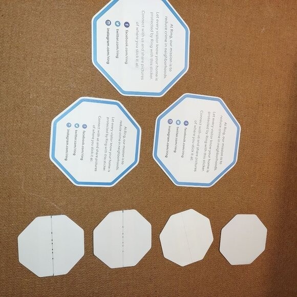 Protected By Ring Security Surveillance Stickers Decals Set For Windows & Doors