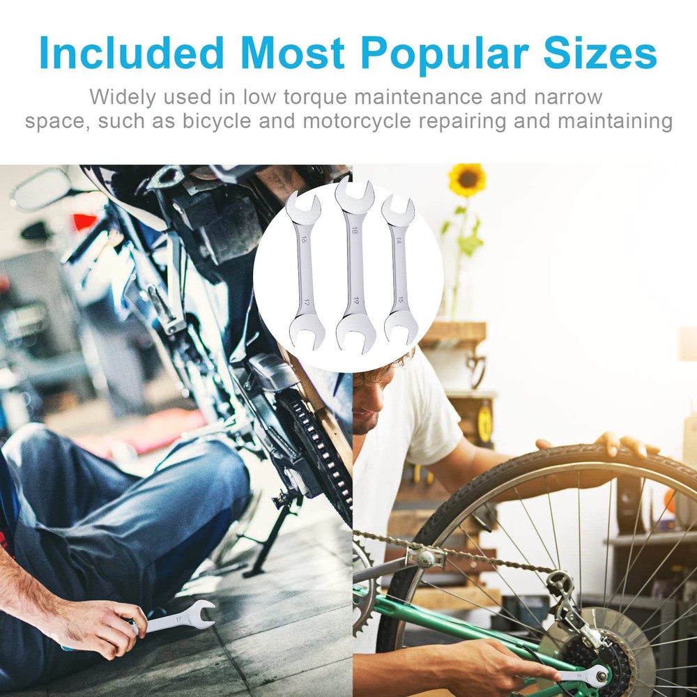 Ocasar 6Pcs Super Thin Open End Wrenches Set, Premium Mirror Polish Silver