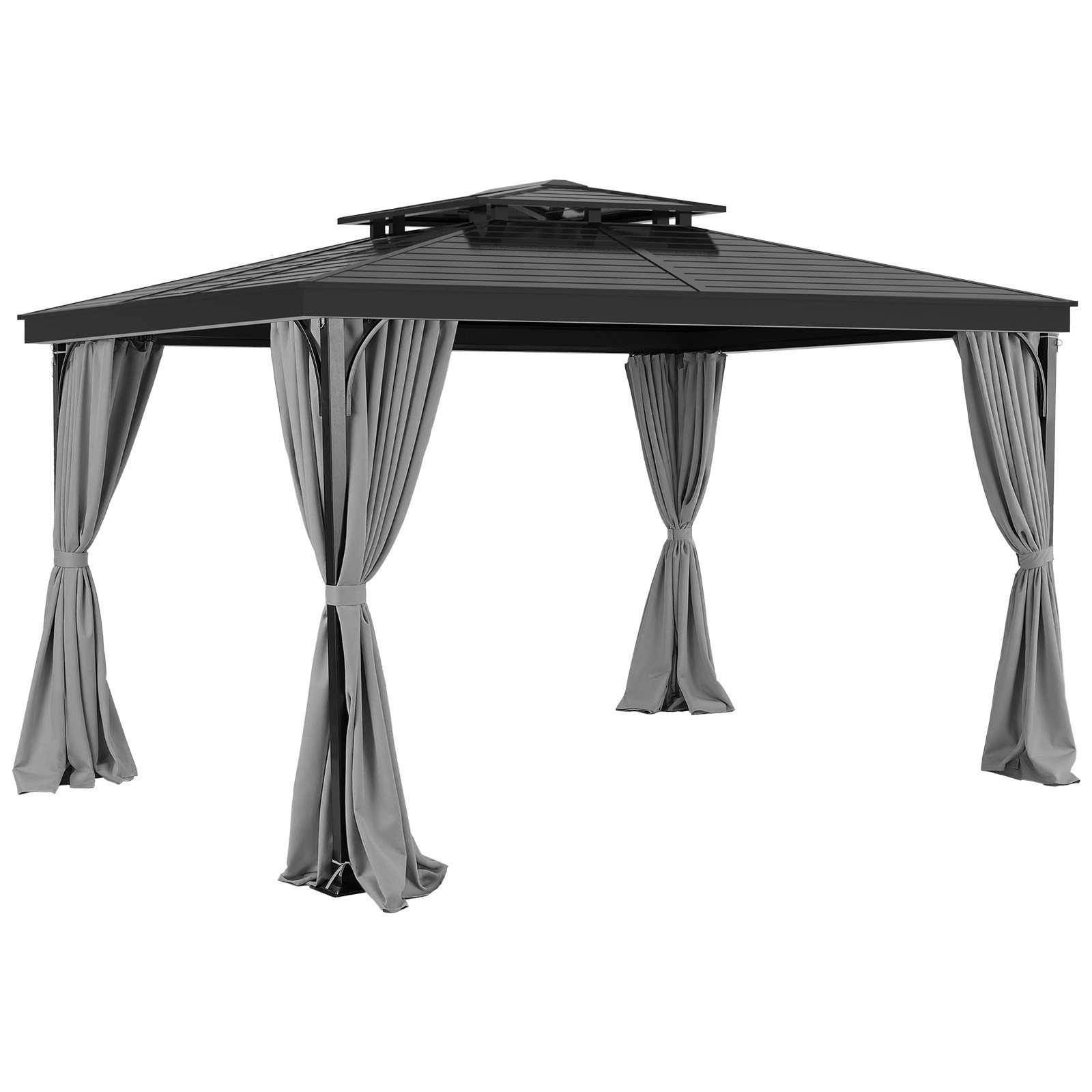 Gazebo Privacy Curtain 10' x 10' x 6.9' Waterproof Gazebo Curtains Gray