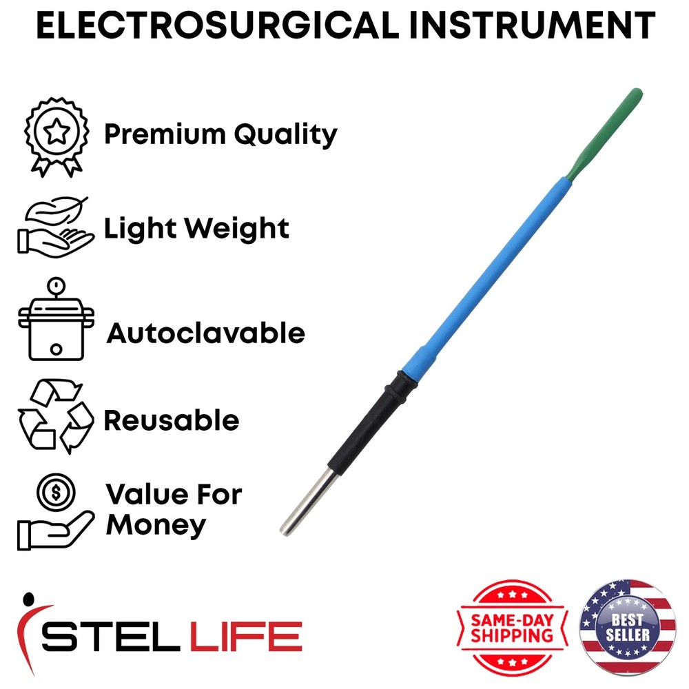 Reusable Non-Stick Blade Electrode 10cm Electrosurgical Autoclavable