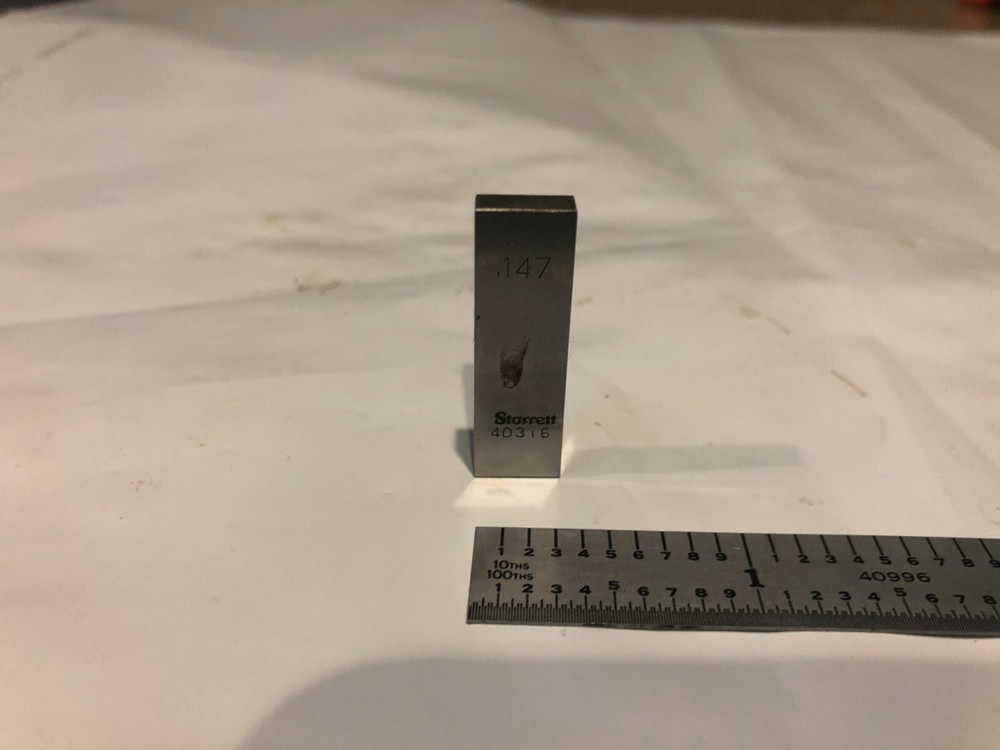 .147" Starrett Rectangular Steel Gage Gauge Block.