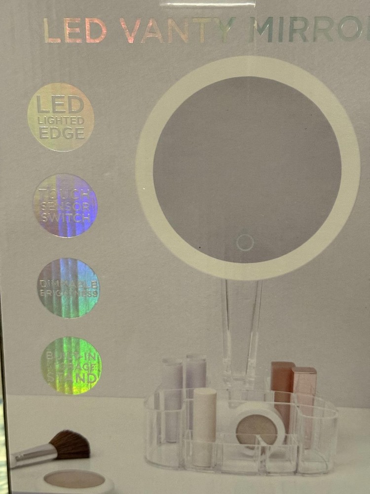 Silhouette LED Vanity Mirror with Storage Base NWT